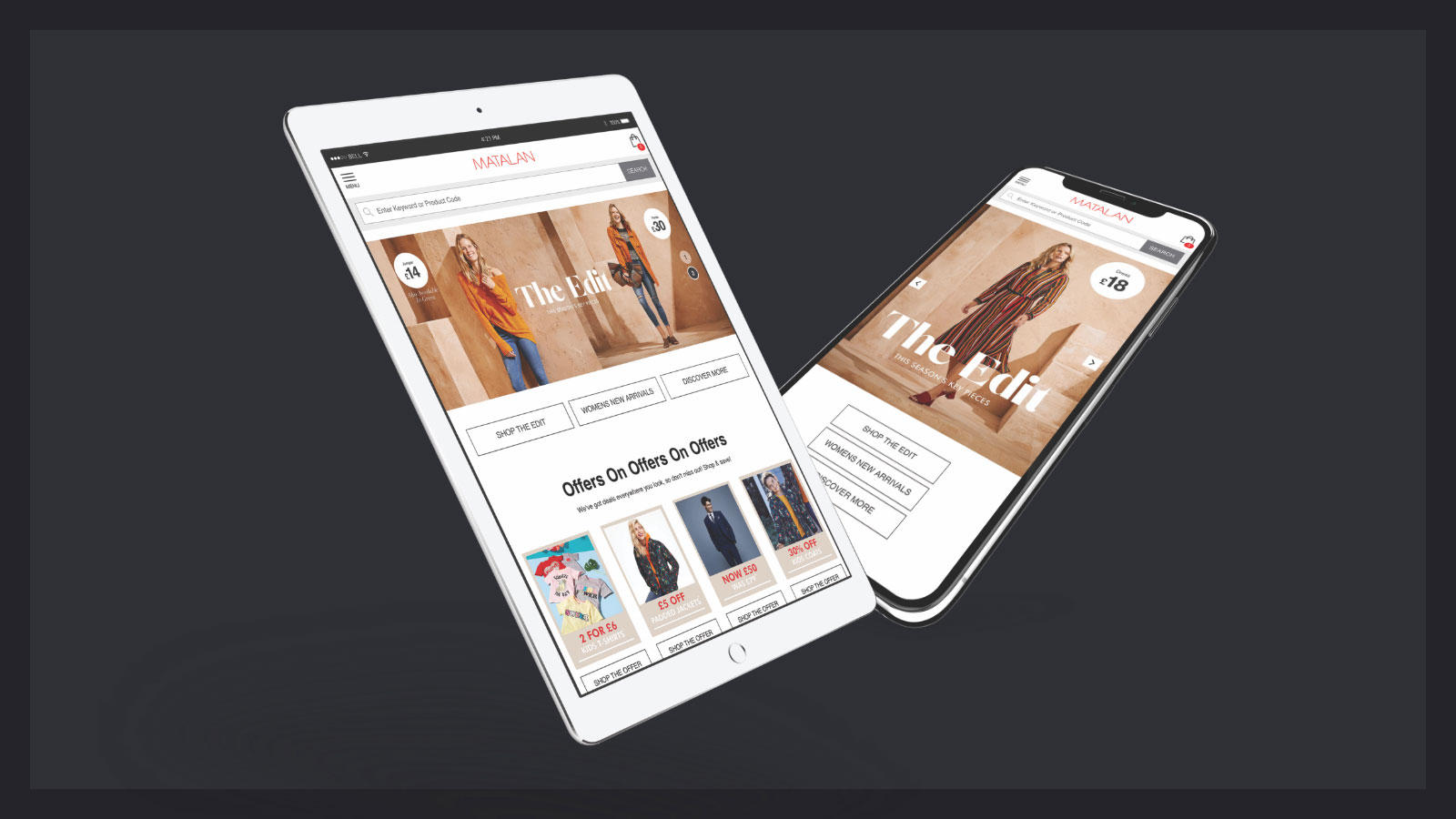 Matalan website on mobile